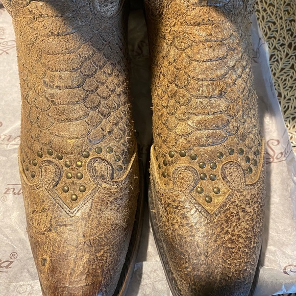 Womens Sonora all leather cowboy boots size 10B, worn once, like new! - Picture 5 of 6